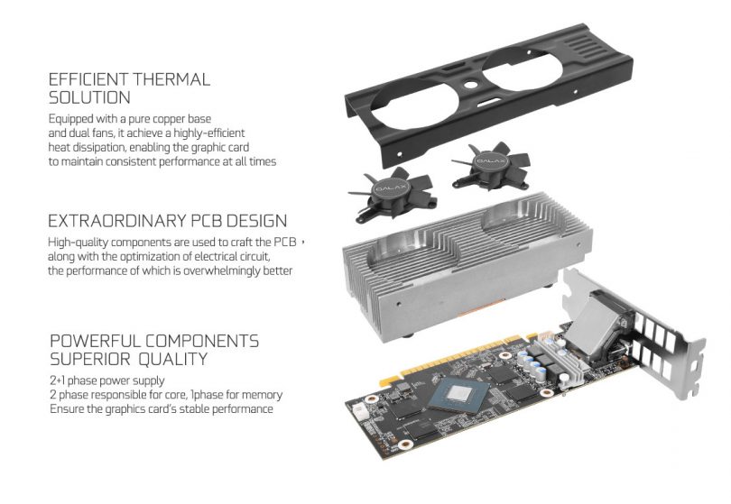 GALAX GeForce GTX 1050 Ti OC LP cooling