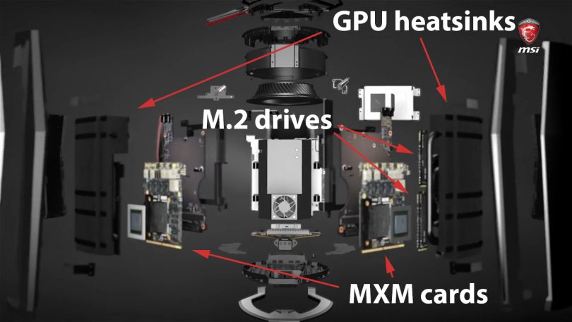 MSI Vortex - exploded GPU side